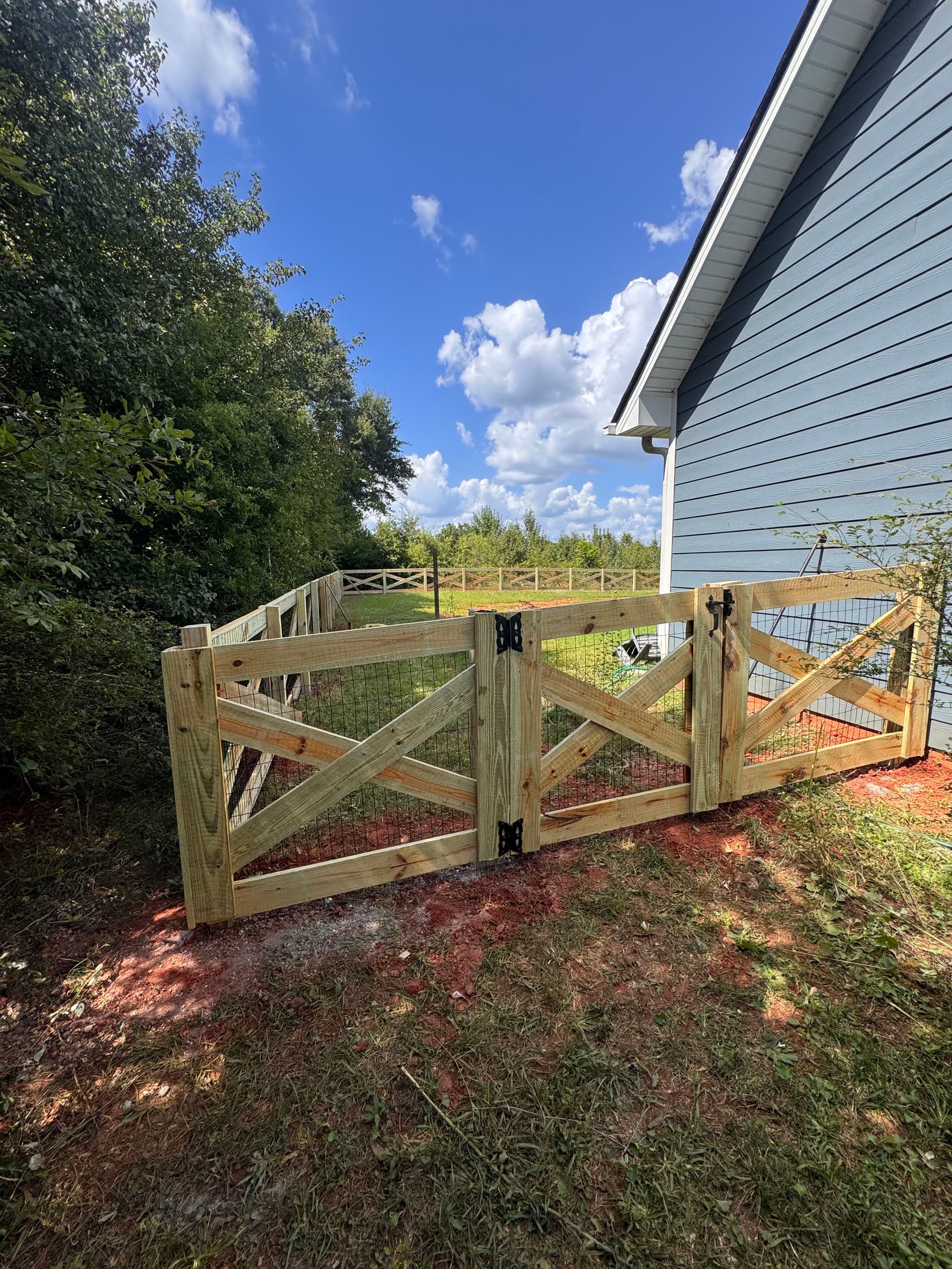4-Foot Crossbuck Fence with Black Welded Wire Keeps It Open and Secure image
